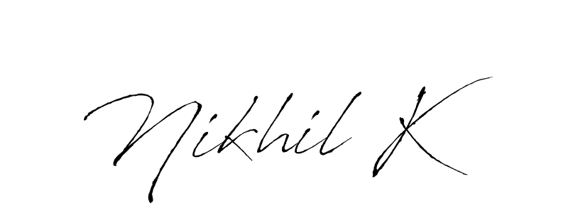 It looks lik you need a new signature style for name Nikhil K. Design unique handwritten (Antro_Vectra) signature with our free signature maker in just a few clicks. Nikhil K signature style 6 images and pictures png