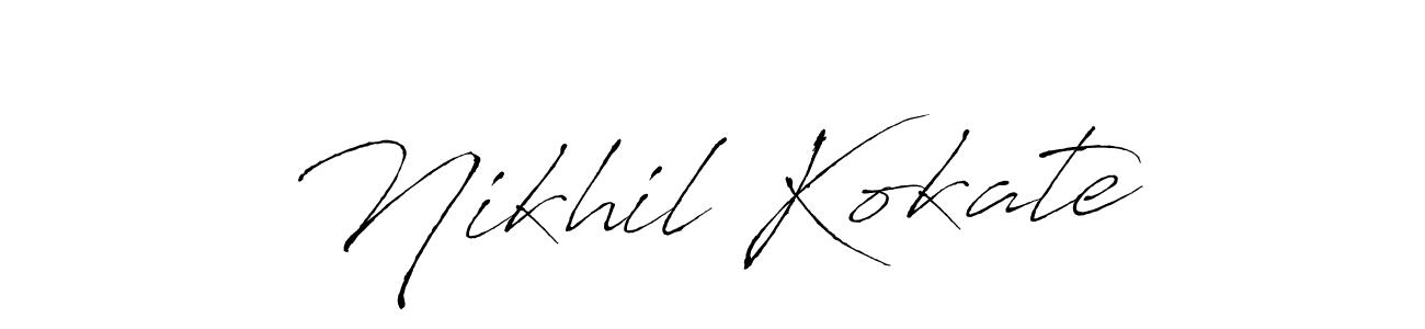 Nikhil Kokate stylish signature style. Best Handwritten Sign (Antro_Vectra) for my name. Handwritten Signature Collection Ideas for my name Nikhil Kokate. Nikhil Kokate signature style 6 images and pictures png