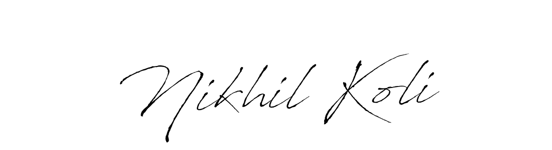 Nikhil Koli stylish signature style. Best Handwritten Sign (Antro_Vectra) for my name. Handwritten Signature Collection Ideas for my name Nikhil Koli. Nikhil Koli signature style 6 images and pictures png