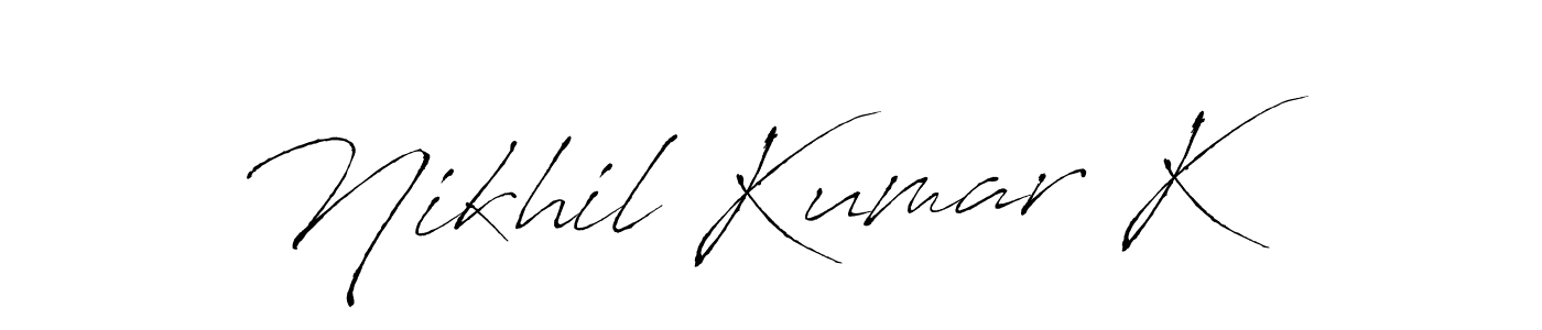 Also we have Nikhil Kumar K name is the best signature style. Create professional handwritten signature collection using Antro_Vectra autograph style. Nikhil Kumar K signature style 6 images and pictures png