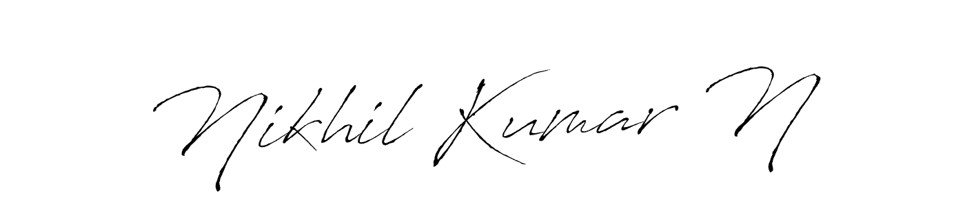 This is the best signature style for the Nikhil Kumar N name. Also you like these signature font (Antro_Vectra). Mix name signature. Nikhil Kumar N signature style 6 images and pictures png