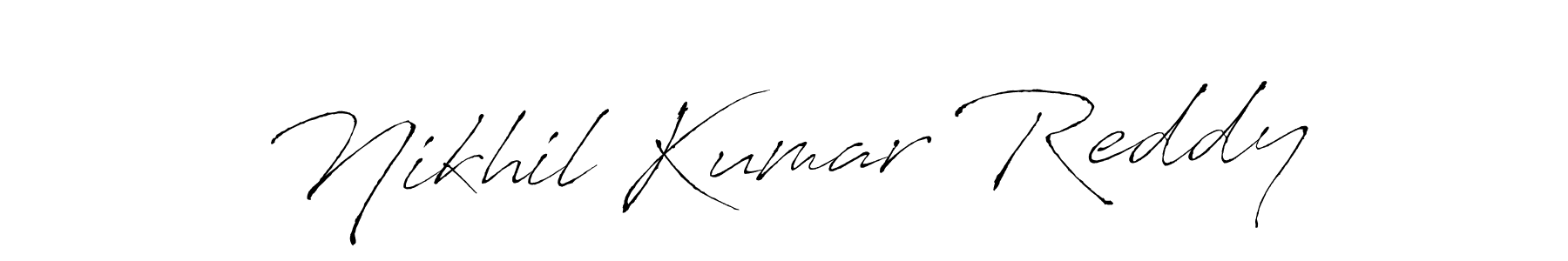 How to make Nikhil Kumar Reddy name signature. Use Antro_Vectra style for creating short signs online. This is the latest handwritten sign. Nikhil Kumar Reddy signature style 6 images and pictures png