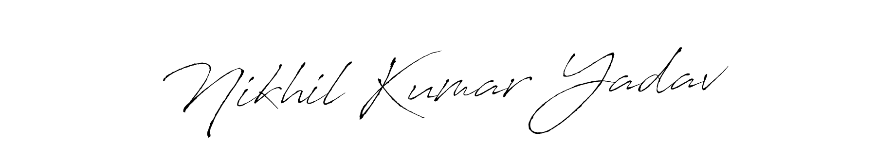 How to make Nikhil Kumar Yadav signature? Antro_Vectra is a professional autograph style. Create handwritten signature for Nikhil Kumar Yadav name. Nikhil Kumar Yadav signature style 6 images and pictures png