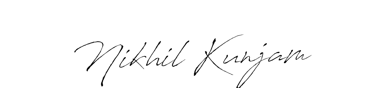 Similarly Antro_Vectra is the best handwritten signature design. Signature creator online .You can use it as an online autograph creator for name Nikhil Kunjam. Nikhil Kunjam signature style 6 images and pictures png