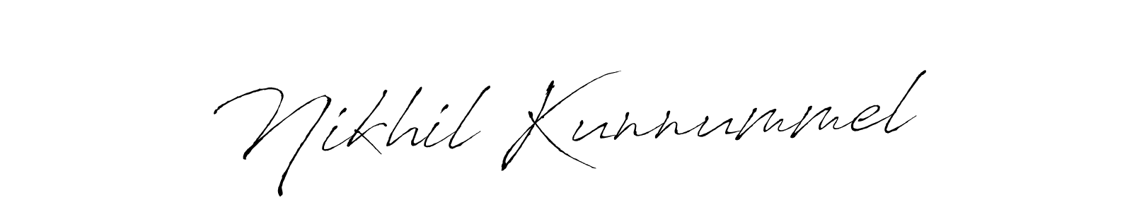 How to make Nikhil Kunnummel name signature. Use Antro_Vectra style for creating short signs online. This is the latest handwritten sign. Nikhil Kunnummel signature style 6 images and pictures png