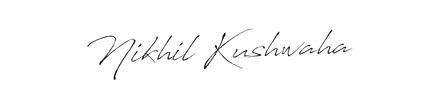 Make a beautiful signature design for name Nikhil Kushwaha. With this signature (Antro_Vectra) style, you can create a handwritten signature for free. Nikhil Kushwaha signature style 6 images and pictures png