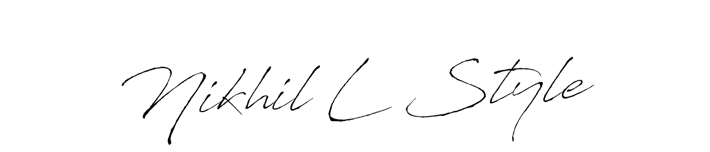 How to make Nikhil L Style name signature. Use Antro_Vectra style for creating short signs online. This is the latest handwritten sign. Nikhil L Style signature style 6 images and pictures png