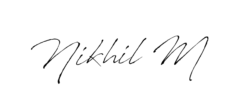 Nikhil M stylish signature style. Best Handwritten Sign (Antro_Vectra) for my name. Handwritten Signature Collection Ideas for my name Nikhil M. Nikhil M signature style 6 images and pictures png