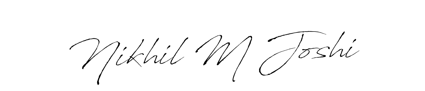 How to make Nikhil M Joshi name signature. Use Antro_Vectra style for creating short signs online. This is the latest handwritten sign. Nikhil M Joshi signature style 6 images and pictures png