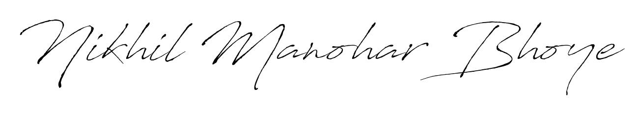 Achieve flawless digital penmanship with Nikhil Manohar Bhoye name in Antro_Vectra font. The perfect tool for creating online signatures. Nikhil Manohar Bhoye signature style 6 images and pictures png