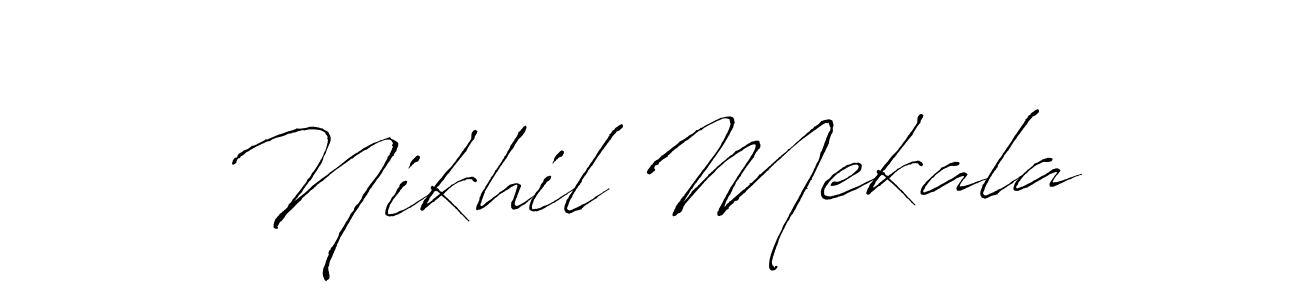 This is the best signature style for the Nikhil Mekala name. Also you like these signature font (Antro_Vectra). Mix name signature. Nikhil Mekala signature style 6 images and pictures png