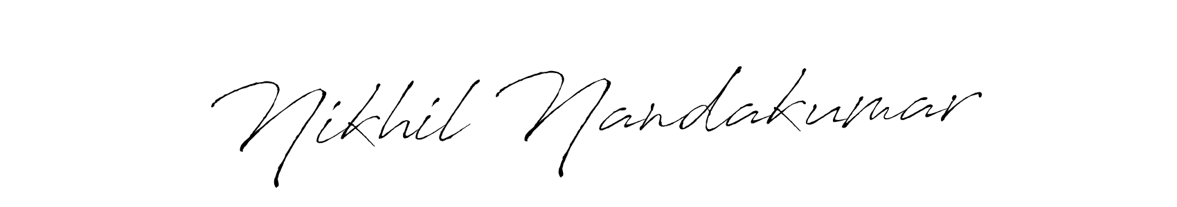 How to make Nikhil Nandakumar signature? Antro_Vectra is a professional autograph style. Create handwritten signature for Nikhil Nandakumar name. Nikhil Nandakumar signature style 6 images and pictures png