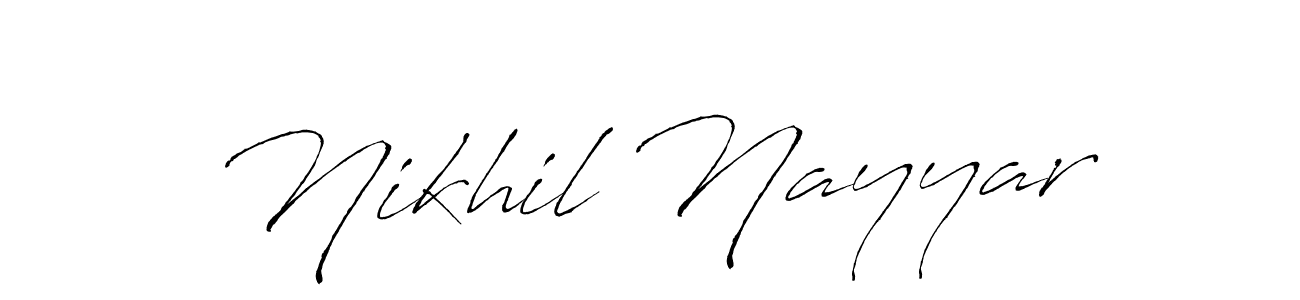 Make a beautiful signature design for name Nikhil Nayyar. With this signature (Antro_Vectra) style, you can create a handwritten signature for free. Nikhil Nayyar signature style 6 images and pictures png