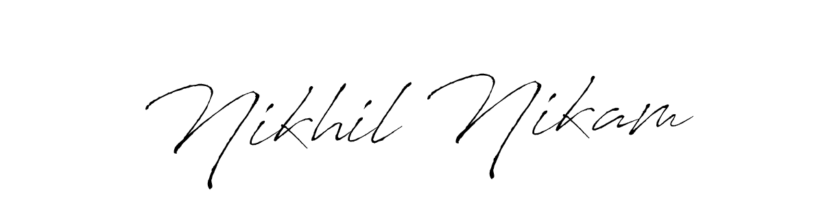 How to make Nikhil Nikam signature? Antro_Vectra is a professional autograph style. Create handwritten signature for Nikhil Nikam name. Nikhil Nikam signature style 6 images and pictures png