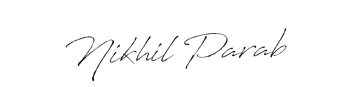 This is the best signature style for the Nikhil Parab name. Also you like these signature font (Antro_Vectra). Mix name signature. Nikhil Parab signature style 6 images and pictures png