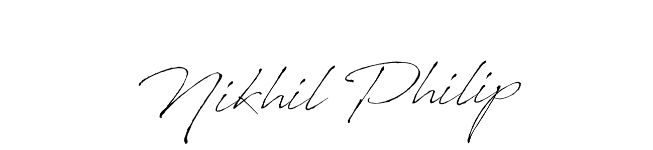 Create a beautiful signature design for name Nikhil Philip. With this signature (Antro_Vectra) fonts, you can make a handwritten signature for free. Nikhil Philip signature style 6 images and pictures png