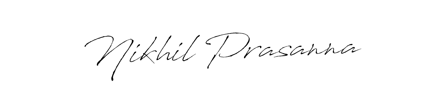 Create a beautiful signature design for name Nikhil Prasanna. With this signature (Antro_Vectra) fonts, you can make a handwritten signature for free. Nikhil Prasanna signature style 6 images and pictures png