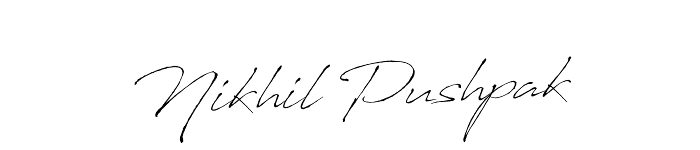 How to make Nikhil Pushpak signature? Antro_Vectra is a professional autograph style. Create handwritten signature for Nikhil Pushpak name. Nikhil Pushpak signature style 6 images and pictures png