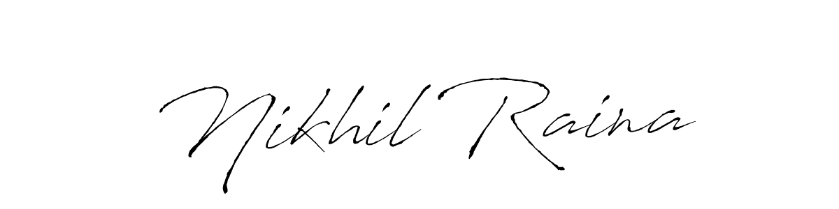 Nikhil Raina stylish signature style. Best Handwritten Sign (Antro_Vectra) for my name. Handwritten Signature Collection Ideas for my name Nikhil Raina. Nikhil Raina signature style 6 images and pictures png