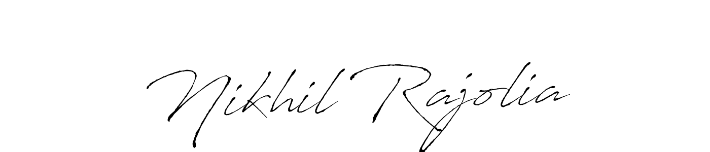 The best way (Antro_Vectra) to make a short signature is to pick only two or three words in your name. The name Nikhil Rajolia include a total of six letters. For converting this name. Nikhil Rajolia signature style 6 images and pictures png