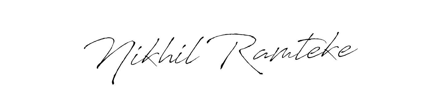 Antro_Vectra is a professional signature style that is perfect for those who want to add a touch of class to their signature. It is also a great choice for those who want to make their signature more unique. Get Nikhil Ramteke name to fancy signature for free. Nikhil Ramteke signature style 6 images and pictures png