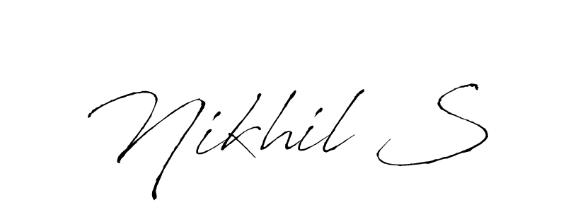 Make a beautiful signature design for name Nikhil S. With this signature (Antro_Vectra) style, you can create a handwritten signature for free. Nikhil S signature style 6 images and pictures png