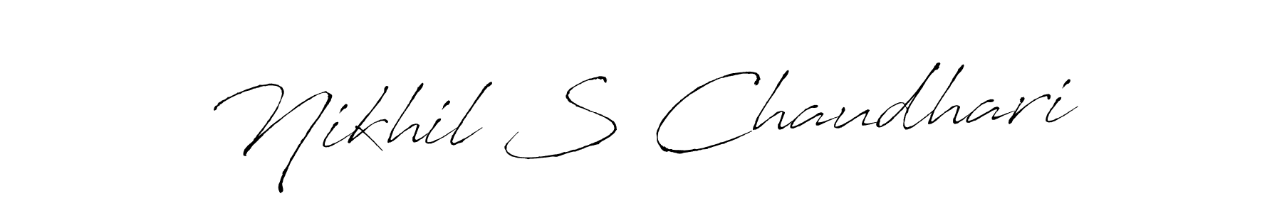 This is the best signature style for the Nikhil S Chaudhari name. Also you like these signature font (Antro_Vectra). Mix name signature. Nikhil S Chaudhari signature style 6 images and pictures png