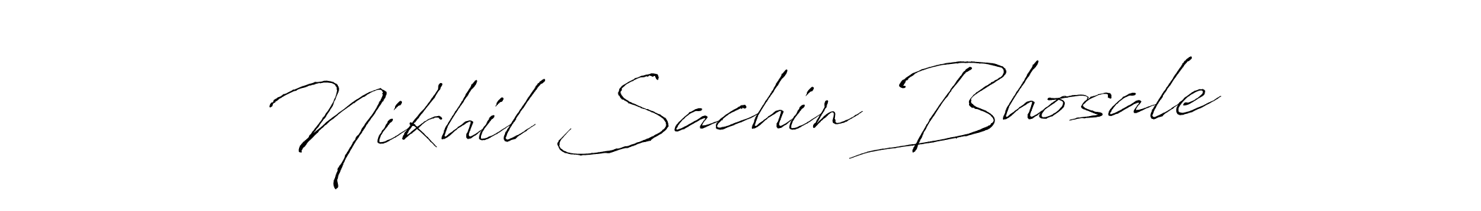 The best way (Antro_Vectra) to make a short signature is to pick only two or three words in your name. The name Nikhil Sachin Bhosale include a total of six letters. For converting this name. Nikhil Sachin Bhosale signature style 6 images and pictures png