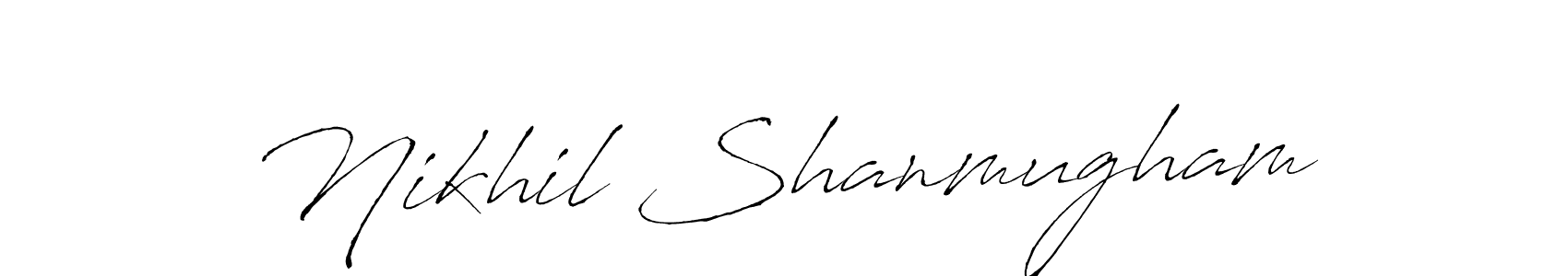 How to make Nikhil Shanmugham name signature. Use Antro_Vectra style for creating short signs online. This is the latest handwritten sign. Nikhil Shanmugham signature style 6 images and pictures png