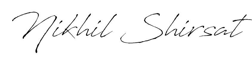 Designed for modern professionals: Nikhil Shirsat name signature crafted with Antro_Vectra script. Ready for digital PDF workflows. Nikhil Shirsat signature style 6 images and pictures png