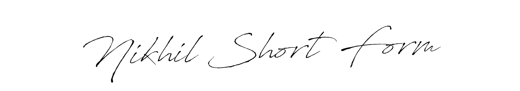 Nikhil Short Form stylish signature style. Best Handwritten Sign (Antro_Vectra) for my name. Handwritten Signature Collection Ideas for my name Nikhil Short Form. Nikhil Short Form signature style 6 images and pictures png