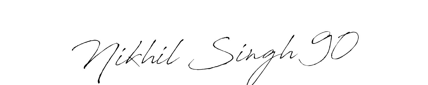 Use a signature maker to create a handwritten signature online. With this signature software, you can design (Antro_Vectra) your own signature for name Nikhil Singh 90. Nikhil Singh 90 signature style 6 images and pictures png