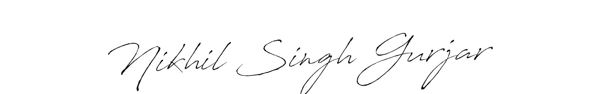 Make a beautiful signature design for name Nikhil Singh Gurjar. With this signature (Antro_Vectra) style, you can create a handwritten signature for free. Nikhil Singh Gurjar signature style 6 images and pictures png