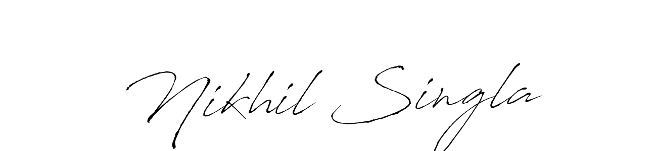 How to make Nikhil Singla signature? Antro_Vectra is a professional autograph style. Create handwritten signature for Nikhil Singla name. Nikhil Singla signature style 6 images and pictures png