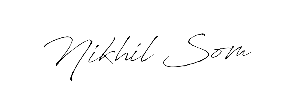 The best way (Antro_Vectra) to make a short signature is to pick only two or three words in your name. The name Nikhil Som include a total of six letters. For converting this name. Nikhil Som signature style 6 images and pictures png