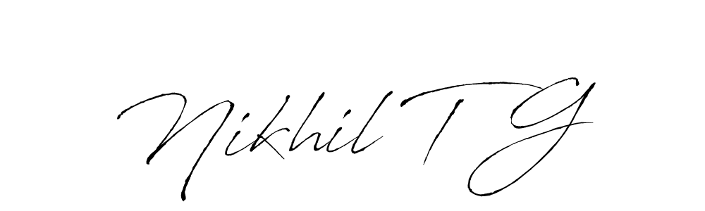 Create a beautiful signature design for name Nikhil T G. With this signature (Antro_Vectra) fonts, you can make a handwritten signature for free. Nikhil T G signature style 6 images and pictures png