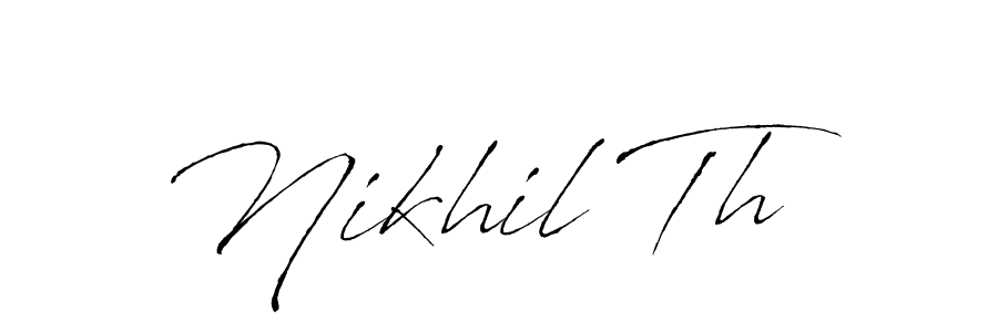 Create a beautiful signature design for name Nikhil Th. With this signature (Antro_Vectra) fonts, you can make a handwritten signature for free. Nikhil Th signature style 6 images and pictures png