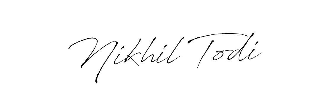 Make a beautiful signature design for name Nikhil Todi. With this signature (Antro_Vectra) style, you can create a handwritten signature for free. Nikhil Todi signature style 6 images and pictures png