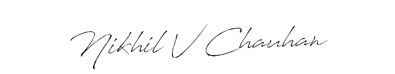 Here are the top 10 professional signature styles for the name Nikhil V Chauhan. These are the best autograph styles you can use for your name. Nikhil V Chauhan signature style 6 images and pictures png