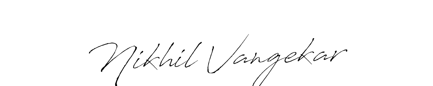 Nikhil Vangekar stylish signature style. Best Handwritten Sign (Antro_Vectra) for my name. Handwritten Signature Collection Ideas for my name Nikhil Vangekar. Nikhil Vangekar signature style 6 images and pictures png