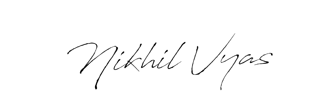 How to make Nikhil Vyas name signature. Use Antro_Vectra style for creating short signs online. This is the latest handwritten sign. Nikhil Vyas signature style 6 images and pictures png