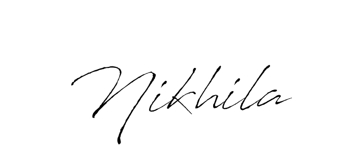 Antro_Vectra is a professional signature style that is perfect for those who want to add a touch of class to their signature. It is also a great choice for those who want to make their signature more unique. Get Nikhila name to fancy signature for free. Nikhila signature style 6 images and pictures png