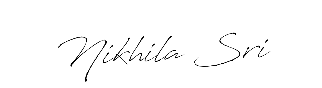 Make a beautiful signature design for name Nikhila Sri. With this signature (Antro_Vectra) style, you can create a handwritten signature for free. Nikhila Sri signature style 6 images and pictures png