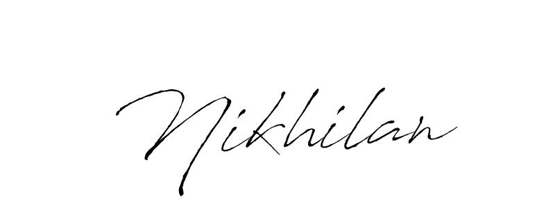 Use a signature maker to create a handwritten signature online. With this signature software, you can design (Antro_Vectra) your own signature for name Nikhilan. Nikhilan signature style 6 images and pictures png