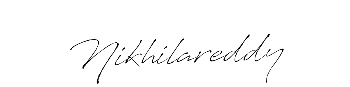 Use a signature maker to create a handwritten signature online. With this signature software, you can design (Antro_Vectra) your own signature for name Nikhilareddy. Nikhilareddy signature style 6 images and pictures png