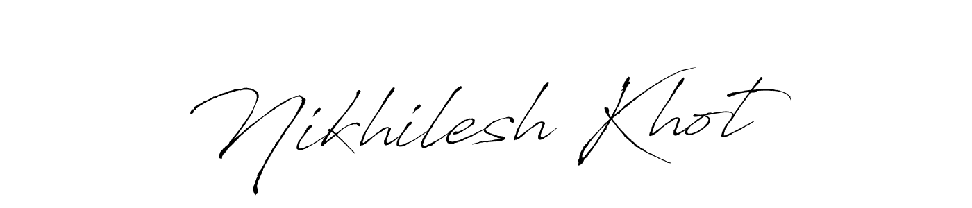 The best way (Antro_Vectra) to make a short signature is to pick only two or three words in your name. The name Nikhilesh Khot include a total of six letters. For converting this name. Nikhilesh Khot signature style 6 images and pictures png