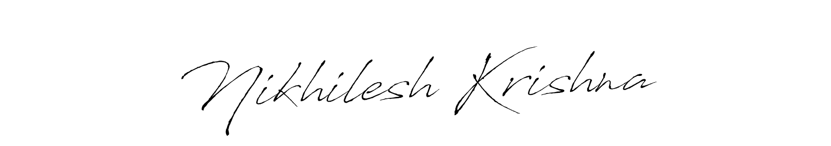 Antro_Vectra is a professional signature style that is perfect for those who want to add a touch of class to their signature. It is also a great choice for those who want to make their signature more unique. Get Nikhilesh Krishna name to fancy signature for free. Nikhilesh Krishna signature style 6 images and pictures png