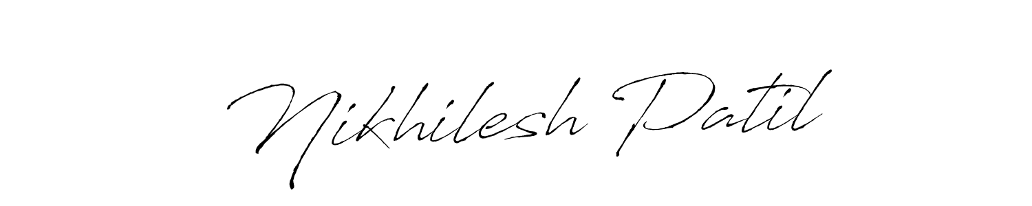 Make a beautiful signature design for name Nikhilesh Patil. With this signature (Antro_Vectra) style, you can create a handwritten signature for free. Nikhilesh Patil signature style 6 images and pictures png