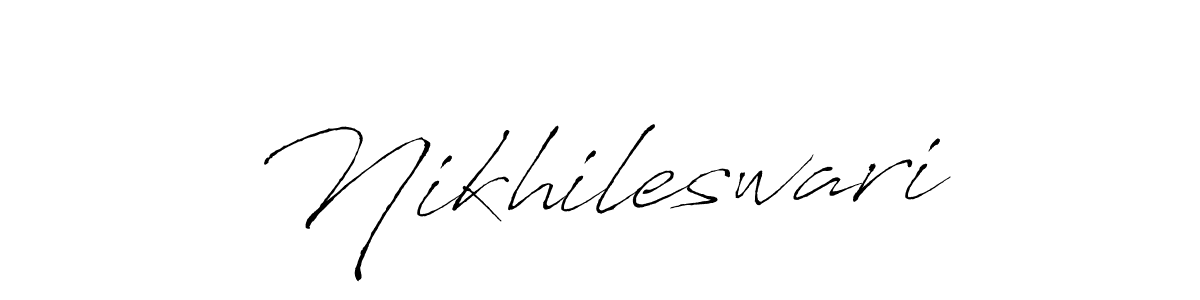 Also we have Nikhileswari name is the best signature style. Create professional handwritten signature collection using Antro_Vectra autograph style. Nikhileswari signature style 6 images and pictures png