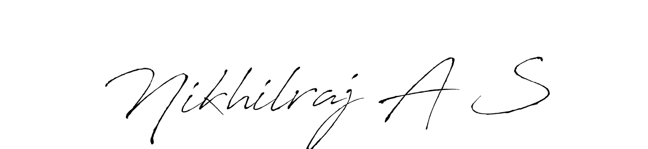 Make a beautiful signature design for name Nikhilraj A S. With this signature (Antro_Vectra) style, you can create a handwritten signature for free. Nikhilraj A S signature style 6 images and pictures png